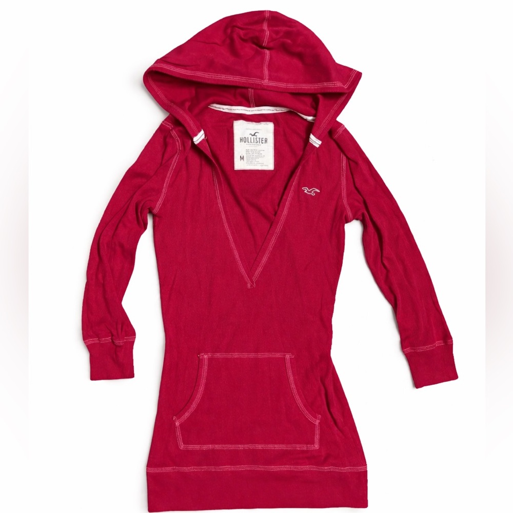 Vintage Y2K Early 2000s Hollister Babydoll Hooded Top